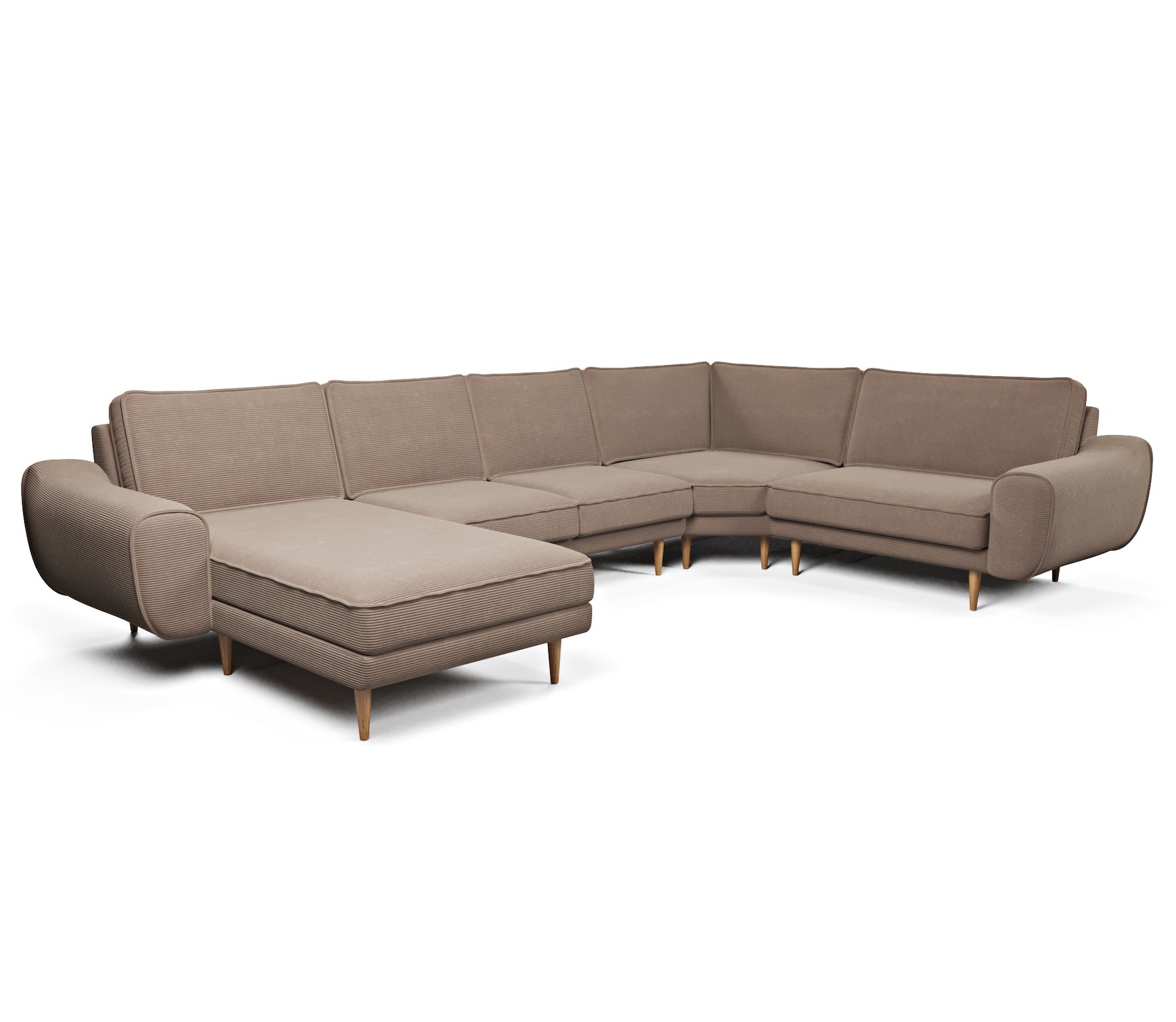 Klem 376 x 240 Geniş Köşe Ahşap Ayak - Fitilli Kadife | Normod