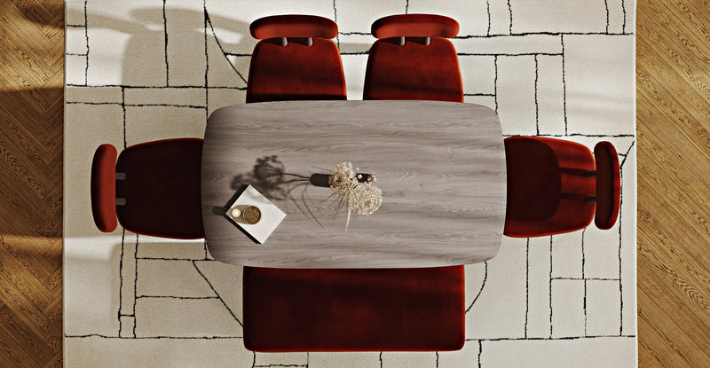 Lyno 77x140 Cm Sabit Yemek Masası Takımı (Roa Bench & 4 Roa Sandalye) - Kadife