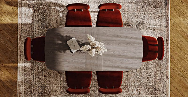 Lyno 77x140 Cm Açılır Yemek Masası Takımı (6 Roa Sandalye) - Kadife