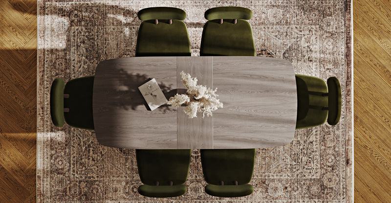 Lyno 77x140 Cm Açılır Yemek Masası Takımı (6 Roa Sandalye) - Kadife