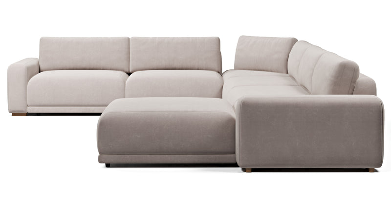 Carle 339 x 444 Köşe Çift Kollu ve Puf - Kadife