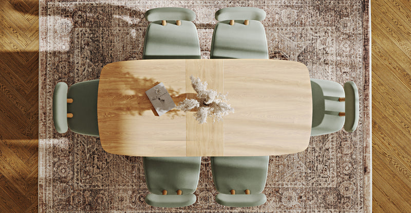 Lyno 77x140 Cm Açılır Yemek Masası Takımı (6 Roa Sandalye) - Performans Kadife