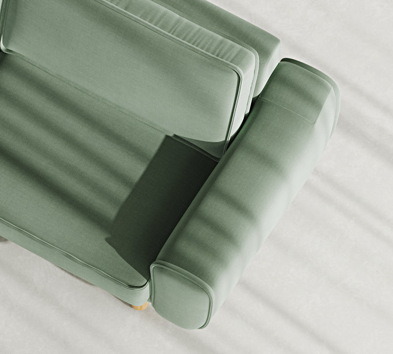 Klem Loveseat Silindir Ahşap Ayak - Performans Kadife
