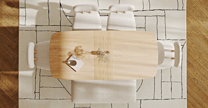 Lyno 77x140 Cm Açılır Yemek Masası Takımı (Roa Bench & 4 Roa Sandalye) - Bukle