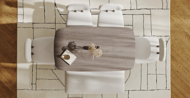 Lyno 77x140 Cm Sabit Yemek Masası Takımı (Roa Bench & 4 Roa Sandalye) - Fitilli Kadife