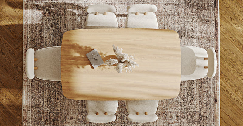 Lyno 97x160 Cm Sabit Yemek Masası Takımı (6Lı Roa) - Bukle