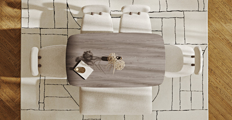 Lyno 77x140 Cm Sabit Yemek Masası Takımı (Roa Bench & 4 Roa Sandalye) - Bukle