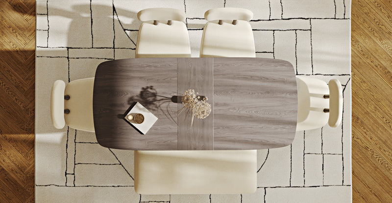 Lyno 77x140 Cm Açılır Yemek Masası Takımı (Roa Bench & 4 Roa Sandalye) - Doğal Doku