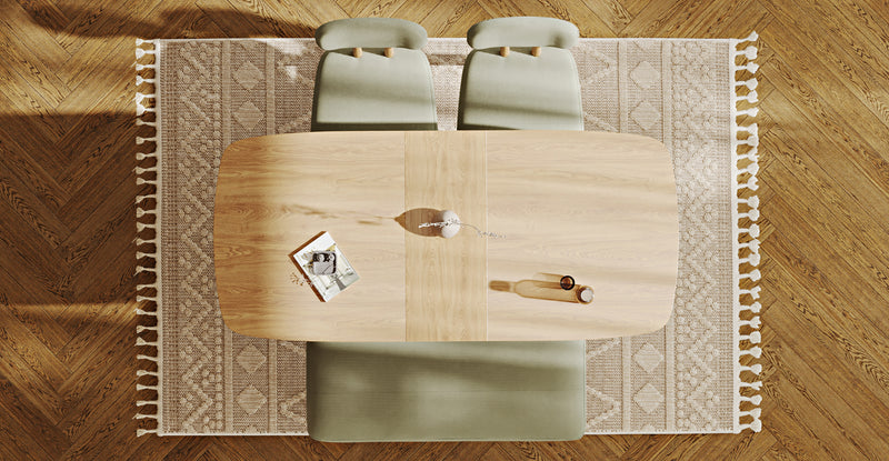 Lyno 77x140 Cm Açılır Yemek Masası Takımı (Roa Bench & 2 Roa Sandalye) - Fitilli Kadife