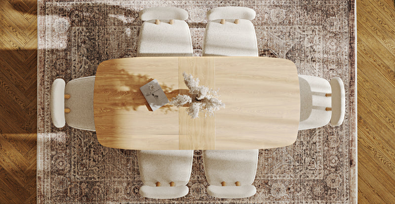 Lyno 77x140 Cm Açılır Yemek Masası Takımı (6 Roa Sandalye) - Bukle
