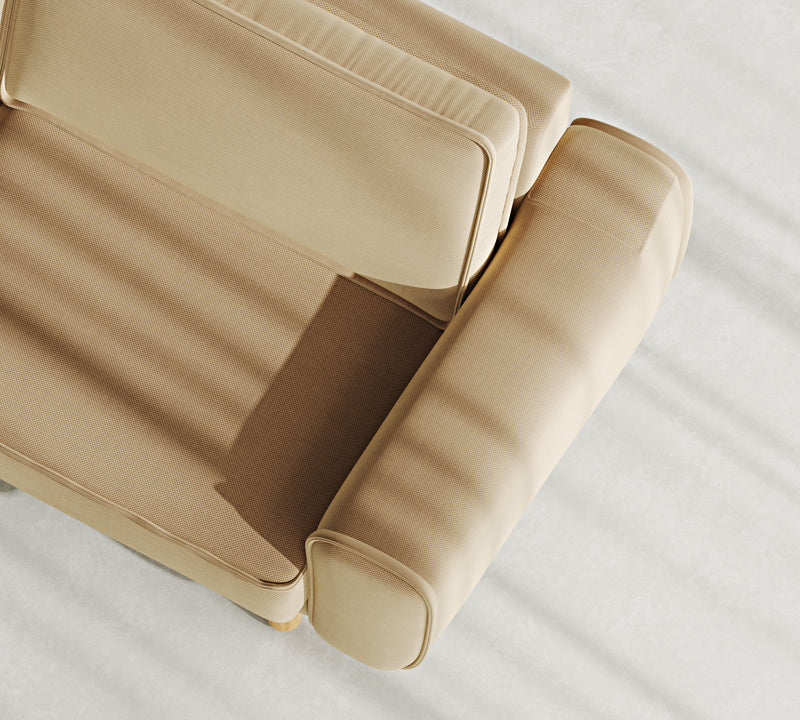 Klem Loveseat Silindir Ahşap Ayak - Performans Kadife