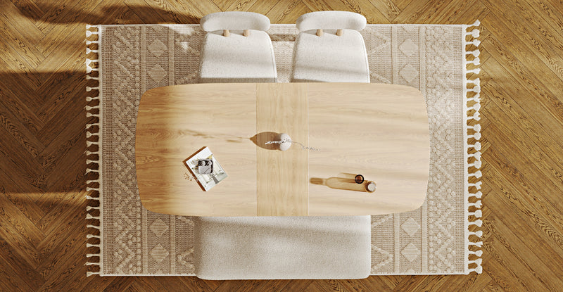 Lyno 77x140 Cm Açılır Yemek Masası Takımı (Roa Bench & 2 Roa Sandalye) - Bukle