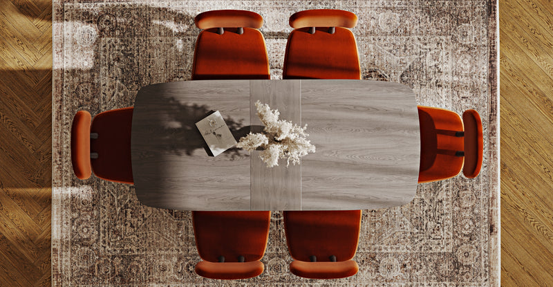 Lyno 77x140 Cm Açılır Yemek Masası Takımı (6 Roa Sandalye) - Performans Keten