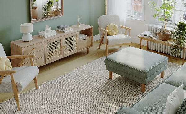 Klem Puf Silindir Ahşap Ayak - Fitilli Kadife