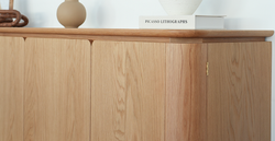 Lyno & Roa | 77x140 Sabit Masa ve Konsollu Yemek Odası Takımı – Small (6 Kişilik) - Doğal Doku