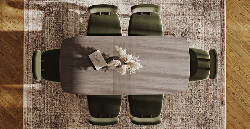 Lyno 77x140 Cm Açılır Yemek Masası Takımı (6 Roa Sandalye) - Performans Keten
