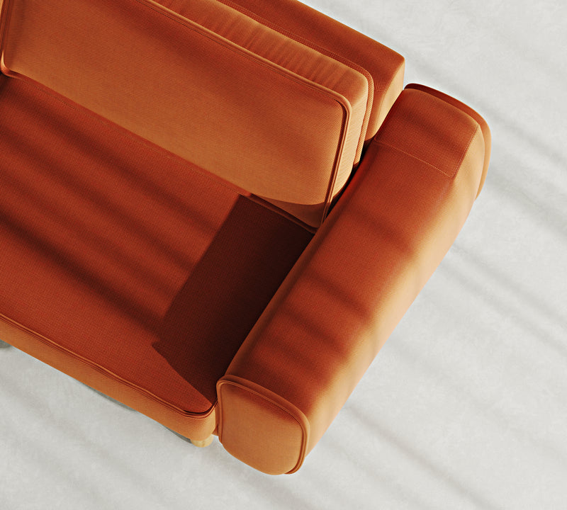Klem Loveseat Silindir Ahşap Ayak - Performans Kadife