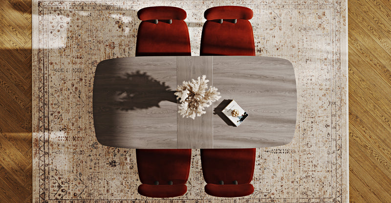 Lyno 77x140 Cm Açılır Yemek Masası Takımı (4 Roa Sandalye) - Fitilli Kadife
