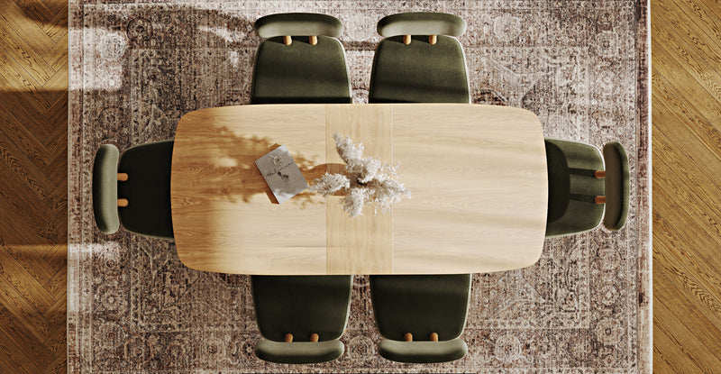 Lyno 77x140 Cm Açılır Yemek Masası Takımı (6 Roa Sandalye) - Performans Keten