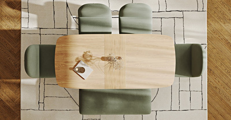 Lyno 77x140 Açılır Yemek Masası Takımı (Roa Bench & 4 Venn Sandalye) - Kadife