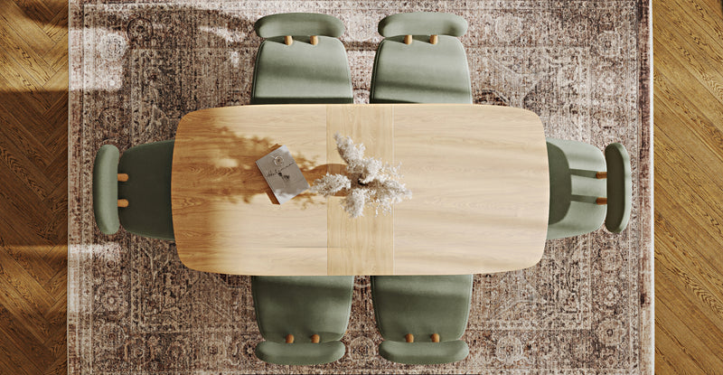 Lyno 77x140 Cm Açılır Yemek Masası Takımı (6 Roa Sandalye) - Kadife