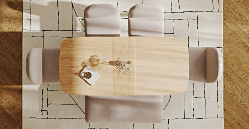 Lyno 77x140 Açılır Yemek Masası Takımı (Roa Bench & 4 Venn Sandalye) - Kadife