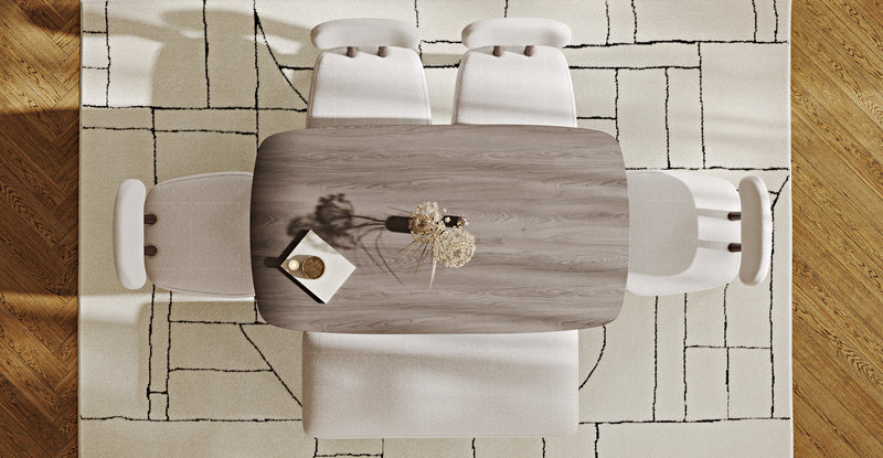 Lyno 77x140 Cm Sabit Yemek Masası Takımı (Roa Bench & 4 Roa Sandalye) - Keten