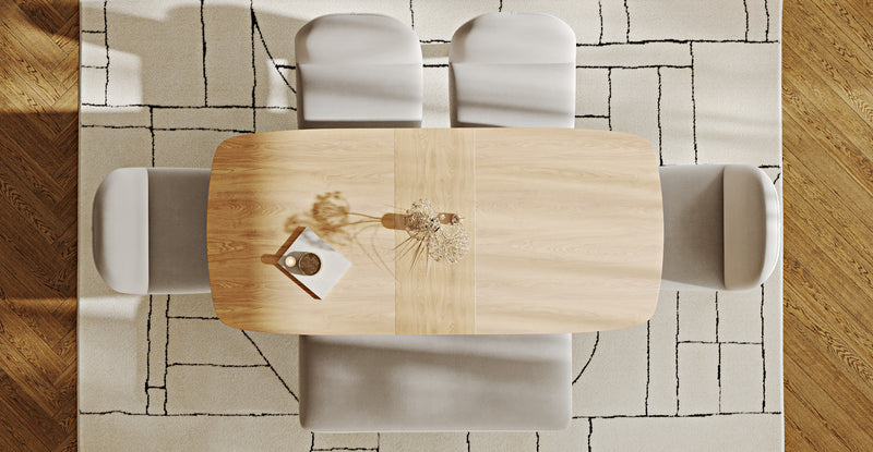 Lyno 77x140 Açılır Yemek Masası Takımı (Roa Bench & 4 Venn Sandalye) - Performans Keten