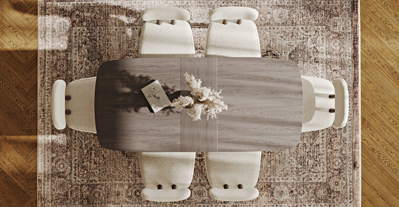 Lyno 77x140 Cm Açılır Yemek Masası Takımı (6 Roa Sandalye) - Bukle