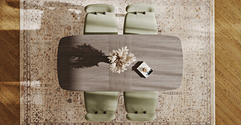 Lyno 77x140 Cm Açılır Yemek Masası Takımı (4 Roa Sandalye) - Fitilli Kadife