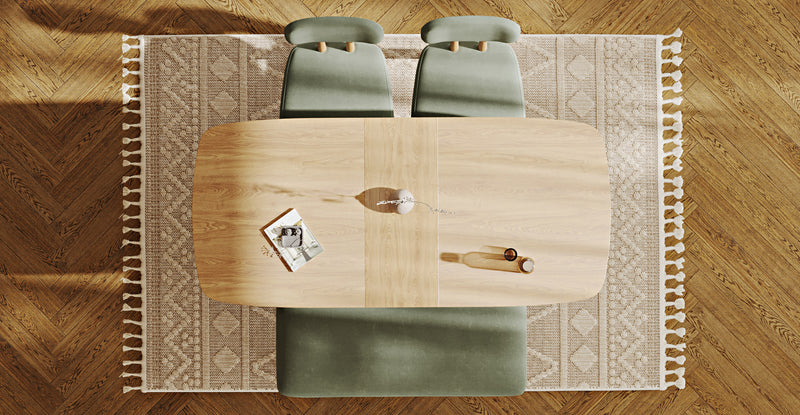 Lyno 77x140 Cm Açılır Yemek Masası Takımı (Roa Bench & 2 Roa Sandalye) - Kadife