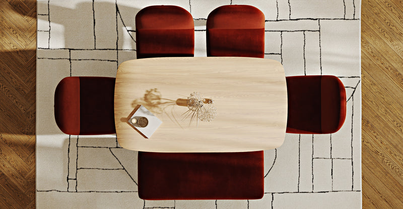 Lyno 77x140 Sabit Yemek Masası Takımı (Roa Bench & 4 Venn Sandalye) - Kadife