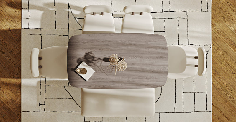 Lyno 77x140 Cm Sabit Yemek Masası Takımı (Roa Bench & 4 Roa Sandalye) - Performans Kadife