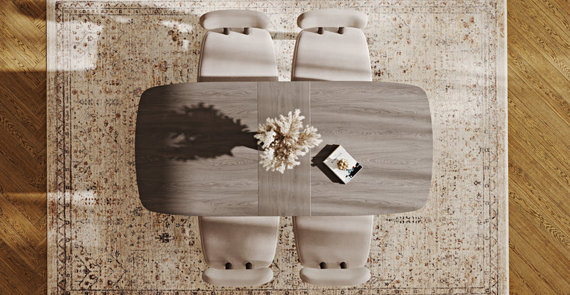 Lyno 77x140 Cm Açılır Yemek Masası Takımı (4 Roa Sandalye) - Kadife