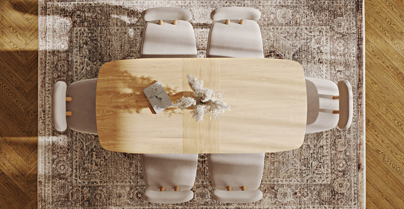 Lyno 77x140 Cm Açılır Yemek Masası Takımı (6 Roa Sandalye) - Kadife