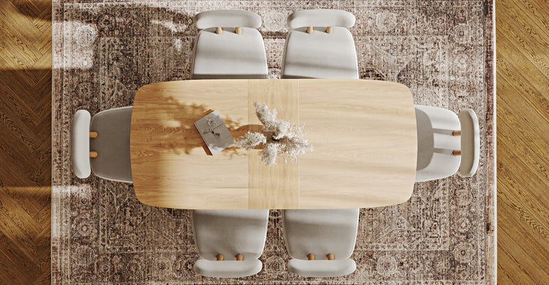 Lyno 77x140 Cm Açılır Yemek Masası Takımı (6 Roa Sandalye) - Performans Keten
