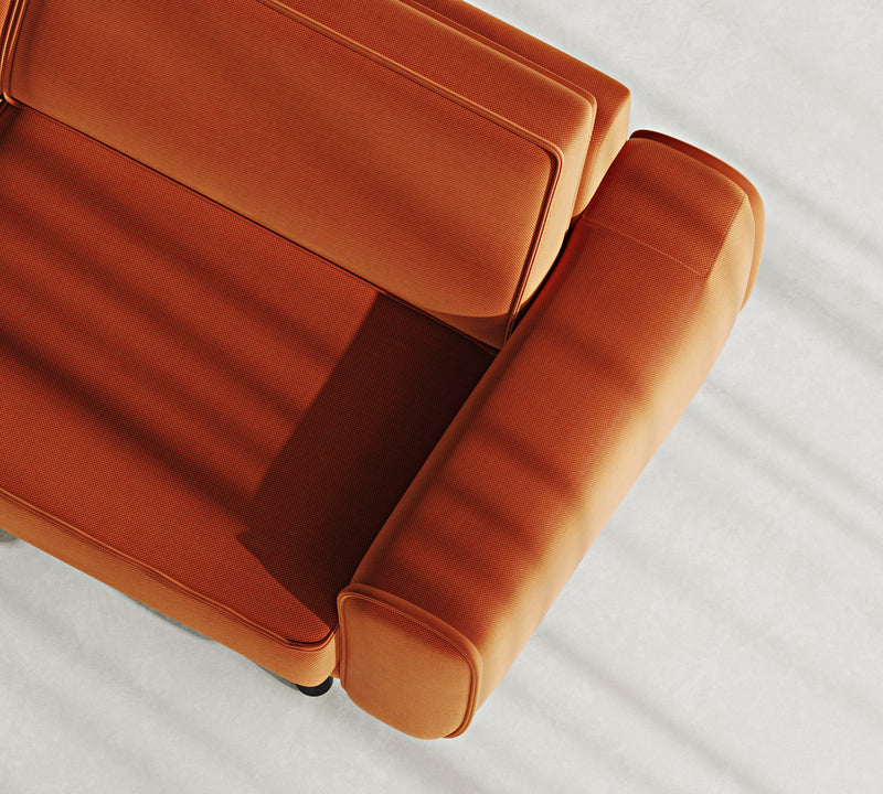Klem Loveseat Silindir Ahşap Ayak - Performans Kadife
