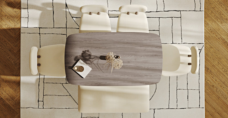 Lyno 77x140 Cm Sabit Yemek Masası Takımı (Roa Bench & 4 Roa Sandalye) - Doğal Doku