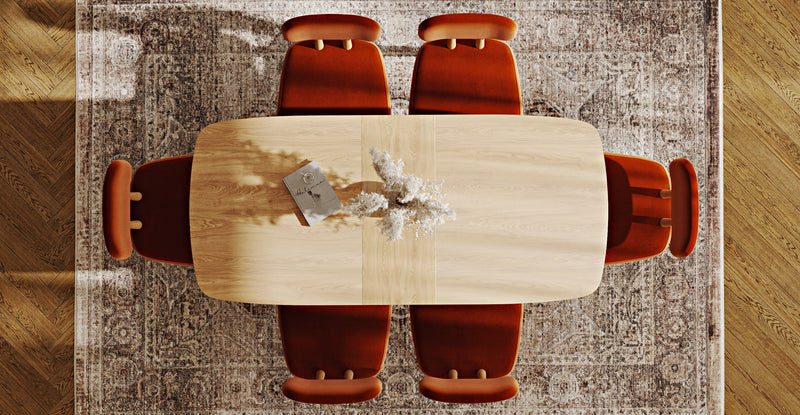 Lyno 77x140 Cm Açılır Yemek Masası Takımı (6 Roa Sandalye) - Performans Keten