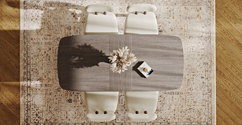 Lyno 77x140 Cm Açılır Yemek Masası Takımı (4 Roa Sandalye) - Performans Kadife