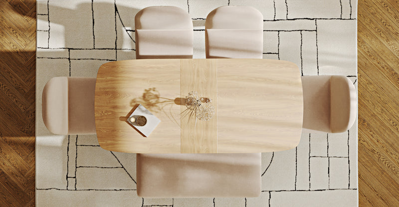 Lyno 77x140 Açılır Yemek Masası Takımı (Roa Bench & 4 Venn Sandalye) - Kadife