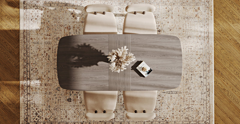 Lyno 77x140 Cm Açılır Yemek Masası Takımı (4 Roa Sandalye) - Kadife