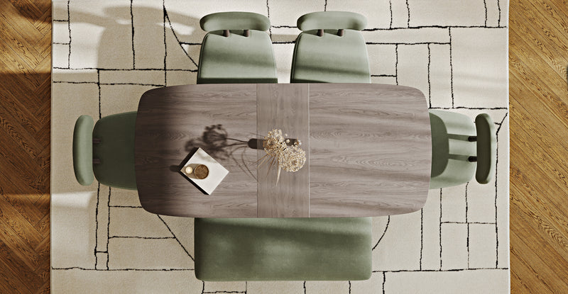 Lyno 77x140 Cm Açılır Yemek Masası Takımı (Roa Bench & 4 Roa Sandalye) - Kadife