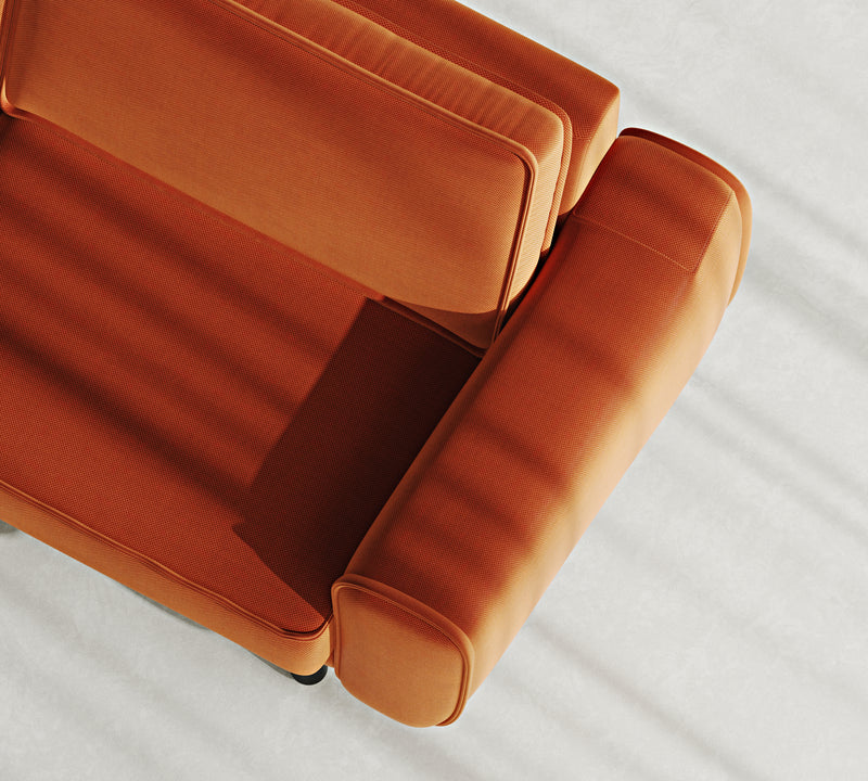 Klem Loveseat Silindir Ahşap Ayak - Performans Kadife