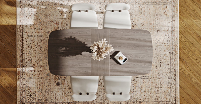 Lyno 77x140 Cm Açılır Yemek Masası Takımı (4 Roa Sandalye) - Fitilli Kadife