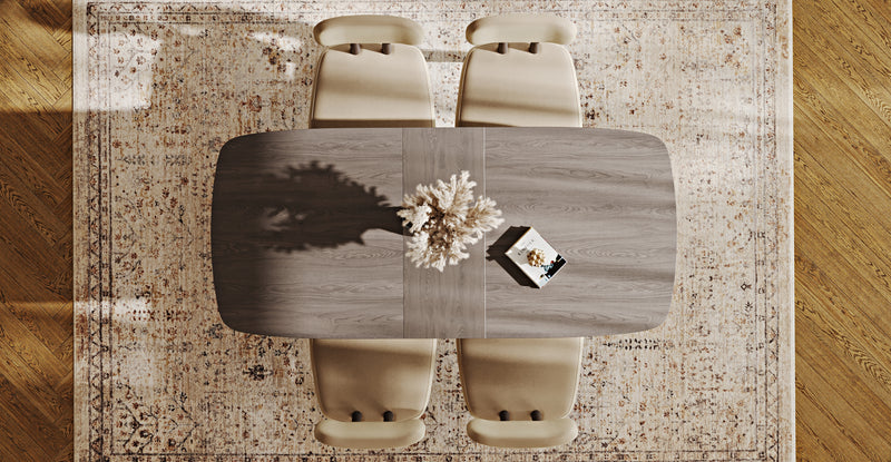 Lyno 77x140 Cm Açılır Yemek Masası Takımı (4 Roa Sandalye) - Performans Kadife