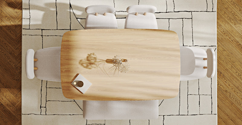Lyno 97x160 Cm Sabit Yemek Masası Takımı (Bench&4Lü Roa) - Keten