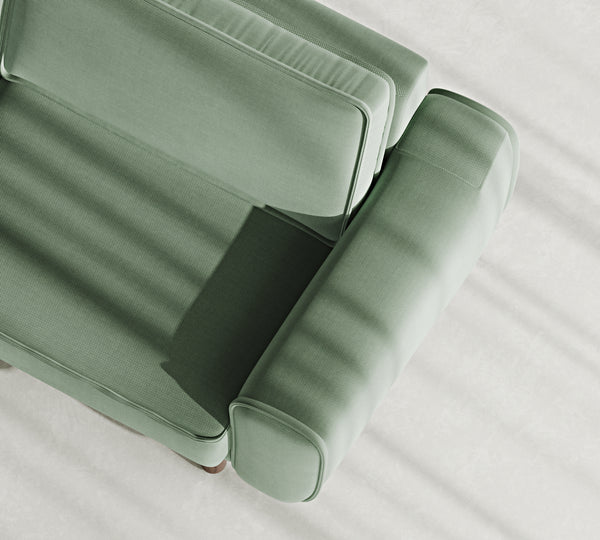 Klem Loveseat Silindir Ahşap Ayak - Performans Kadife