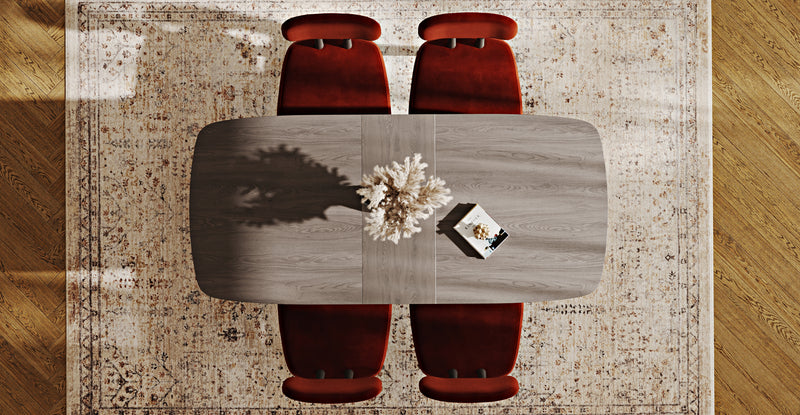 Lyno 77x140 Cm Açılır Yemek Masası Takımı (4 Roa Sandalye) - Kadife