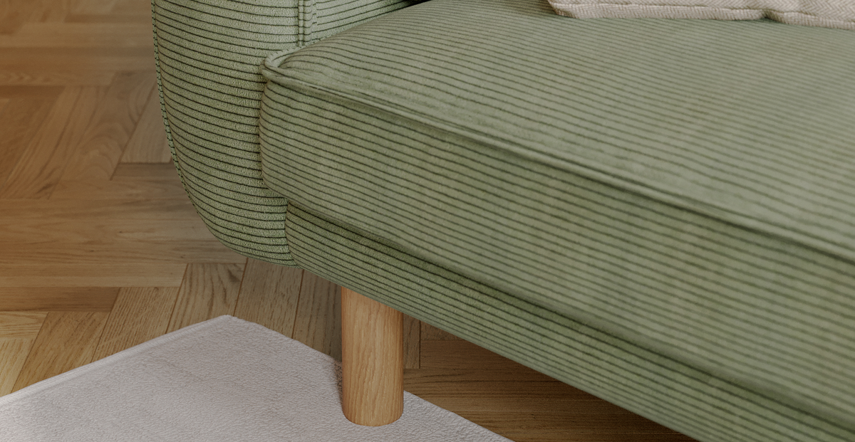 Klem Sisli Yeşil Köşe ve Hardal Levy Berjer Koltuk Takımı - Kadife & Fitilli Kadife